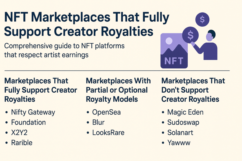 Top NFT Marketplaces That Fully Support Creator Royalties in 2025 | Best Platforms for Artists & Collectors